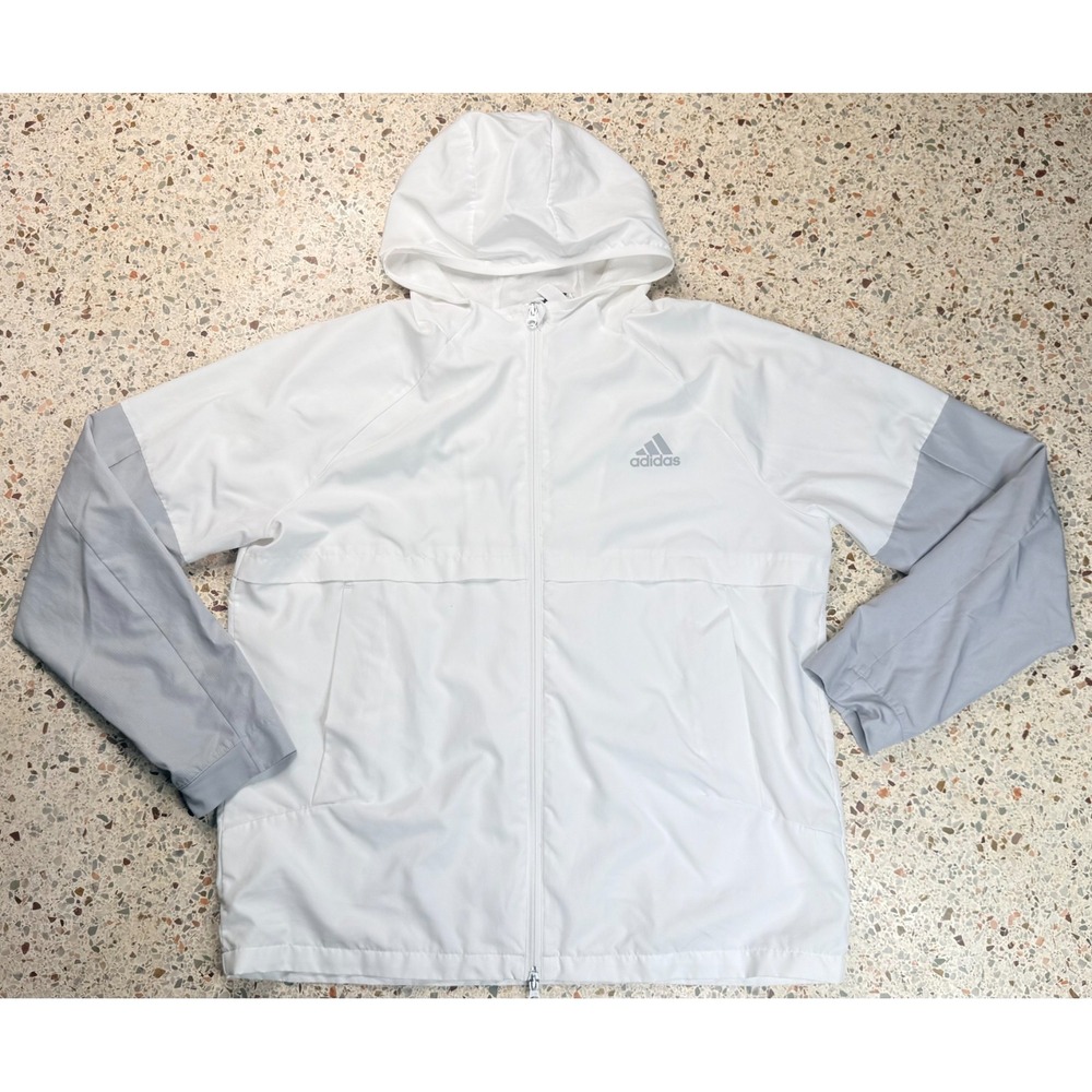 Adidas World Wide Sport Men's Full Zip Hooded Windbreaker Jacket Size XL